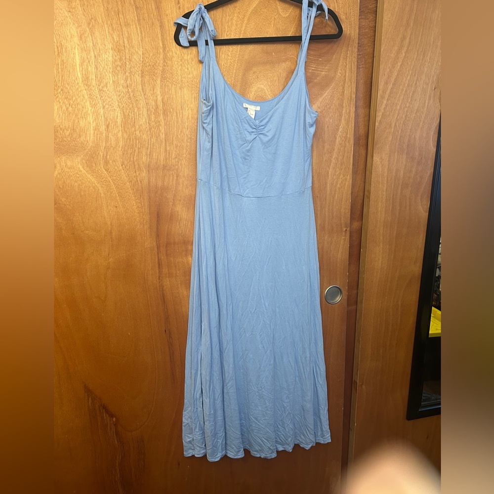 New H&M Elegant Blue Stretchy Sleeveless Dress Sz L
